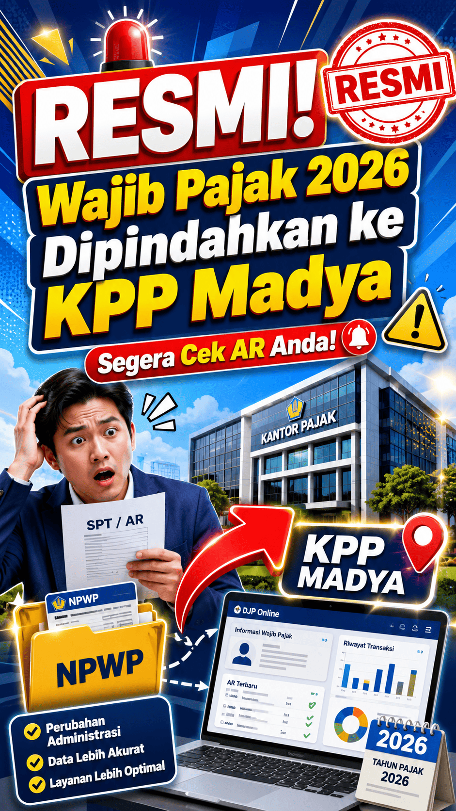 Pengumuman resmi perpindahan puluhan ribu wajib pajak ke KPP Madya